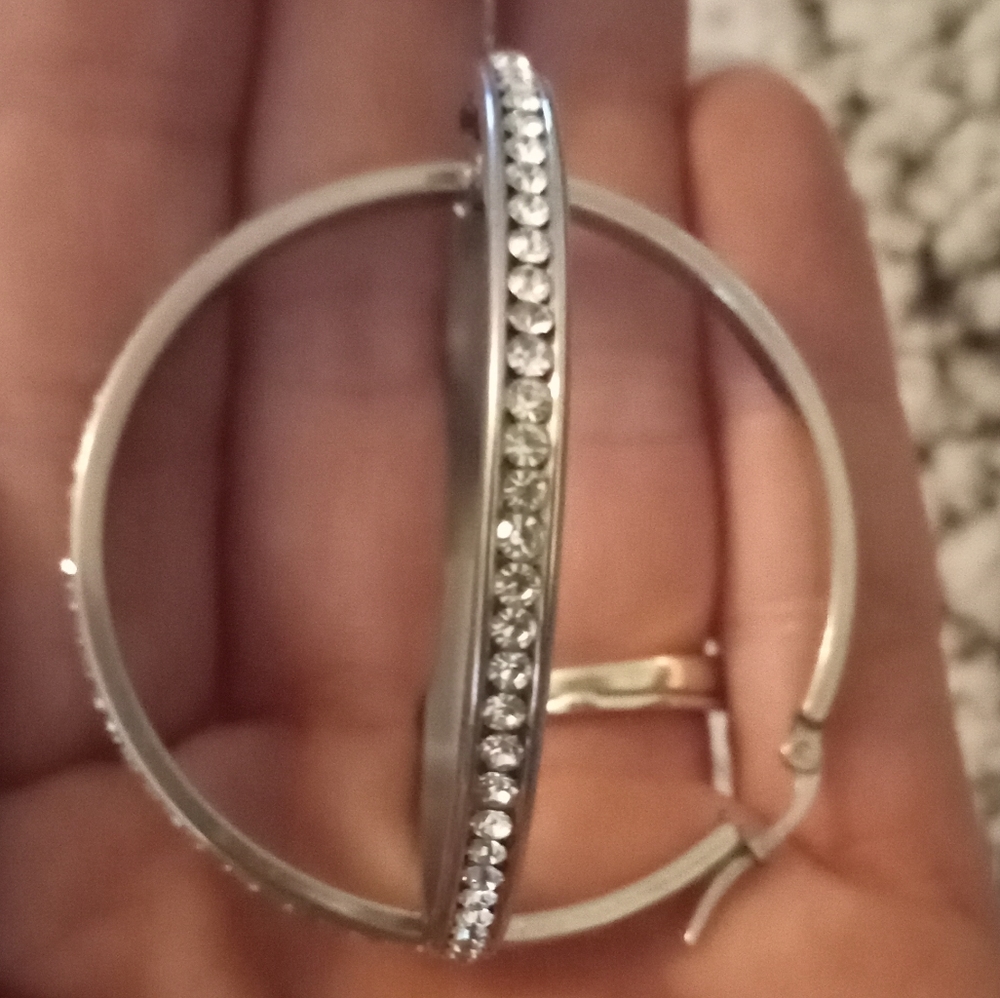 Beautiful diamond hooped earrings